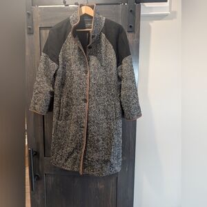 Ann Taylor Black and Gray Trench Coat